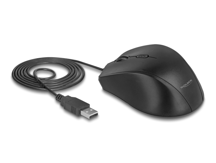 Delock Ergonomische optische 5-Tasten USB Maus - Linkshänder #2 